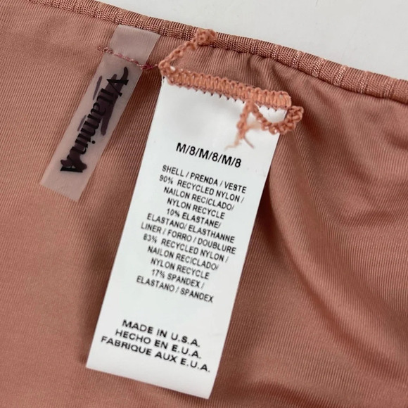 NEW Vitamin A Bikini Bottom Womens Size Medium 8 Pink Striped High Waist NWOT - Picture 5 of 9